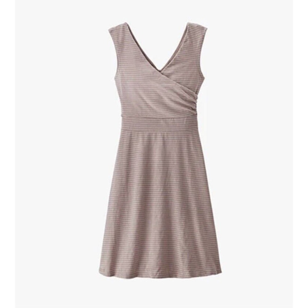 Patagonia Dress Womens Small Porch Song Sleeveless Organic Cotton Stretch Stripe